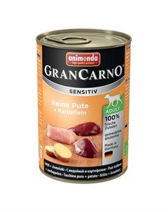 Gran Carno Sensitiv влажный корм для собак с чувствительным пищеварением фарш из индейки и картофеля Animonda
