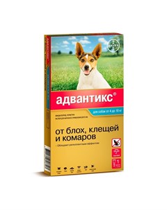 Адвантикс капли от блох клещей и комаров для собак весом от 4 до 10 кг 1 пипетка Elanco