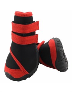 Ботинки для собак черные с красным размер S 55х50х65 мм 4 шт Триол