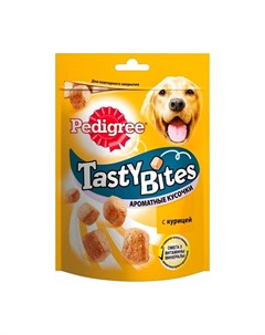 Лакомство Tasty Bites для собак в форме ароматных кусочков с курицей 130 г Pedigree