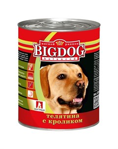 Big Dog влажный корм для собак средних и крупных пород фарш из телятины с кроликом в консервах 850 г Зоогурман
