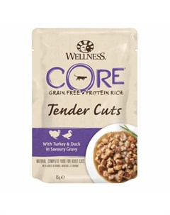 Сore Tender Cuts влажный корм для кошек из индейки с уткой кусочки соусе в паучах 85 г Core
