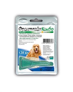 Фронтлайн Комбо M капли для собак средних пород весом от 10 до 20 кг для защиты от клещей блох 1 пип Frontline