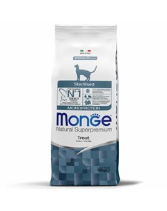 Cat Speciality Line Monoprotein Sterilised сухой корм для стерилизованных кошек с форелью 10 кг Monge