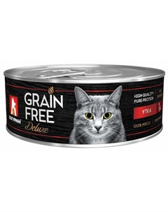 Grain Free Deluxe влажный корм для кошек беззерновой с уткой кусочки в желе в консервах 100 г Зоогурман