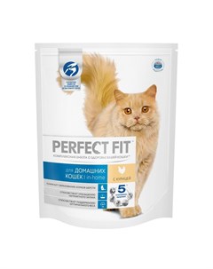 In home полнорационный сухой корм для домашних кошек от 1 года до 8 лет с курицей 1 2 кг Perfect fit