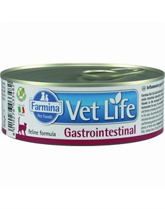 Влажный корм Vet Life Gastrointestinal для взрослых кошек с заболеваниями ЖКТ с курицей 85 г Farmina