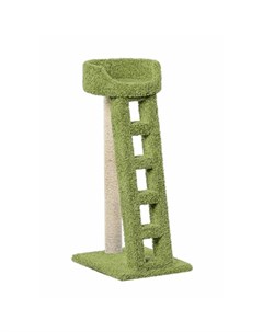 Лежанка с лестницей когтеточка для кошек зеленого цвета Пушок