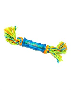Игрушка для собак палка резиновая на цветном хлопковом канате малая 8 см Nems