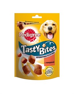 Лакомство Tasty Bites для собак в форме ароматных кусочков с говядиной 130 г Pedigree