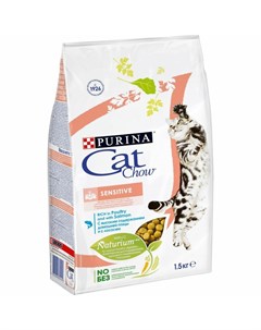 Сухой корм для кошек с чувствительным пищеварением с высоким содержанием домашней птицы с лососем 1  Cat chow