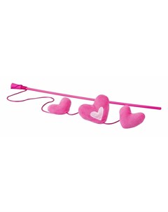 Catnip Hearts Magic Stick Pink игрушка дразнилка для кошек в виде удочки с кошачьей мятой розовая Rogz