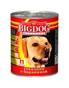 Big Dog влажный корм для собак средних и крупных пород фарш из говядины с бараниной в консервах 850  Зоогурман