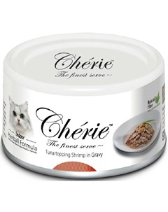 Cherie Hairball Control влажный корм для кошек с тунцом и креветкой в подливе 80 г Pettric