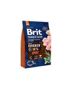 Premium By Nature Sport сухой корм для активных собак с курицей 3 кг Brit*