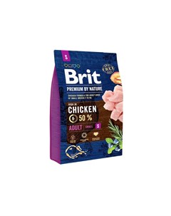 Premium by Nature Adult S сухой корм для собак мелких пород с курицей 3 кг Brit*