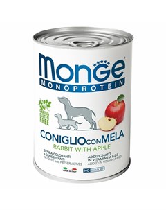 Dog Natural Monoprotein Fruits полнорационный влажный корм для собак беззерновой паштет с кроликом р Monge