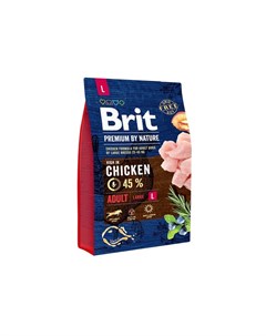 Premium by Nature Adult L сухой корм для собак крупных пород с курицей 3 кг Brit*