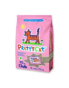 PrettyCat наполнитель комкующийся для кошачьих туалетов Euro Mix CLUB Prettycat