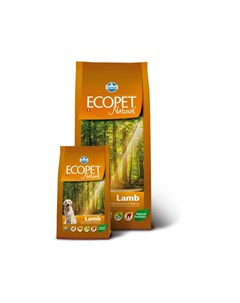 Ecopet Natural Lamb сухой корм с ягненком для взрослых собак всех пород с нарушениями пищеварения и  Farmina