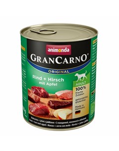 Gran Carno влажный корм для собак фарш из говядины оленины и яблока в консервах 800 г Animonda