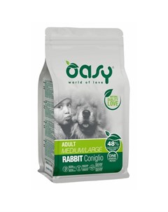 Dry Dog OAP Adult Medium Large сухой корм для взрослых собак средних пород с кроликом Oasy