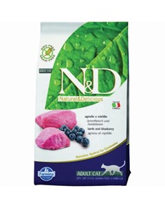N D Grain Free Feline Lamb Blueberry Adult сухой корм с ягненком и черникой для взрослых котов или к Farmina
