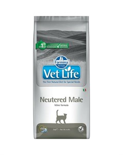 Vet Life Cat Neutered Male ветеринарный диетический сухой корм для взрослых кастрированных котов Farmina