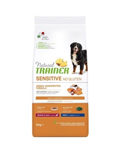 Natural Sensitive сухой корм для взрослых собак средних и крупных пород с чувствительным пищеварение Trainer