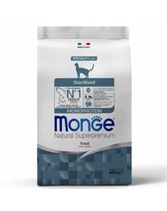 Cat Speciality Line Monoprotein Sterilised сухой корм для стерилизованных кошек с форелью 400 г Monge