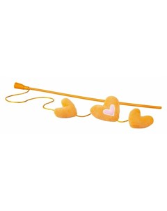 Catnip Hearts Magic Stick Orange игрушка дразнилка для кошек в виде удочки с кошачьей мятой оранжева Rogz