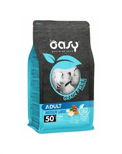 Dry Dog Grain Free Adult Medium сухой беззерновой корм для взрослых собак средних пород с рыбой Oasy