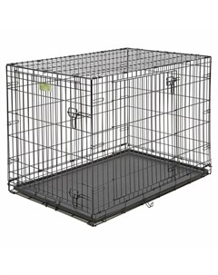 Icrate клетка для транспортировки средних и крупных собак черная 2 двери 106х71х76 см Midwest