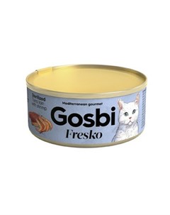 Влажный корм Fresko для стерилизованных кошек с тунцом с креветками 70 г Gosbi