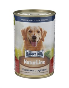 Natur Line полнорационный влажный корм для собак фарш из телятины и сердца в консервах 410 г Happy dog