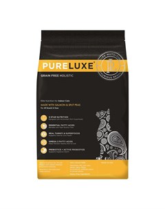Сухой корм PureLuxe для домашних кошек с лососем и горошком 1 5 кг Pure luxe
