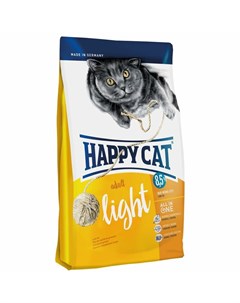 Сухой корм Fit Well Adult Light для кошек с избыточным весом с домашней птицей и лососем Happy cat