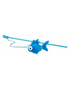 Catnip Fish Magic Stick Blue игрушка дразнилка для кошек в виде удочки с кошачьей мятой голубая Rogz