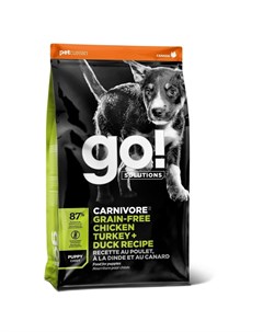 GO Carnivore GF Chicken Turkey Duck Puppy сухой корм для щенков беззерновой 4 вида мяса индейка кури Go! natural holistic