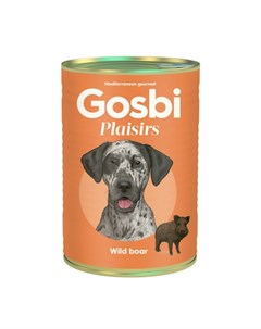 Влажный корм Plaisirs для взрослых собак с мясом дикого кабана 400 г Gosbi