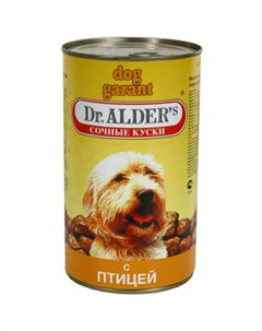 Консервы Dr Alders Dog Garant для взрослых собак с курицей и индейкой 1230 гр х 12 шт Dr. alder's