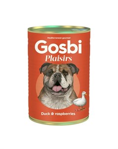 Влажный корм Plaisirs для взрослых собак с уткой и малиной 400 г Gosbi