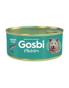 Влажный корм Plaisirs для взрослых собак с белой рыбой 185 г Gosbi