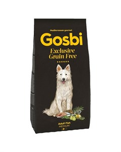 Сухой беззерновой корм Exclusive для взрослых собак всех пород с рыбой 12 кг Gosbi