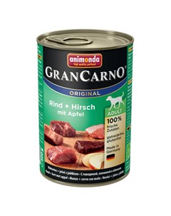 Gran Carno Original Adult влажный корм для собак фарш из говядины оленины и яблока в консервах 400 г Animonda