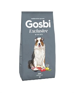 Сухой корм Exclusive для взрослых собак средних пород склонных к избыточному весу с курицей 3 кг Gosbi