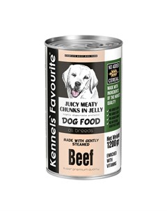 Влажный корм Kennels Favourite Canned Food Beef для взрослых собак всех пород с кусочками говядины в Kennels` favourite