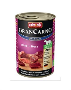 Gran Carno Original Adult влажный корм для собак фарш из говядины и сердца в консервах 400 г Animonda