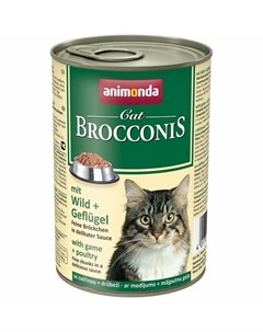 Brocconis Cat влажный корм для кошек с дичью и домашней птицей кусочки в соусе в консервах 400 г Animonda