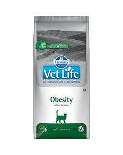 Vet Life Cat Obesity ветеринарный диетический сухой корм для взрослых кошек с излишнем весом Farmina